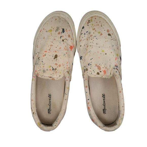 Madewell Shoes Womens 8.5 Sneaker Sidewalk Slip On Paint Splatter Comfort Casual - Picture 6 of 13